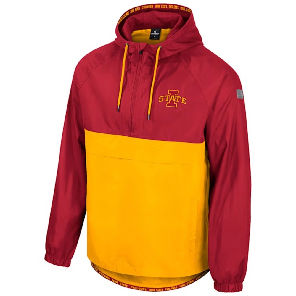 Colosseum® (Men's LARGE) Iowa State Cyclones™ 1/2 Zip Anorak Hooded Jacket - $70